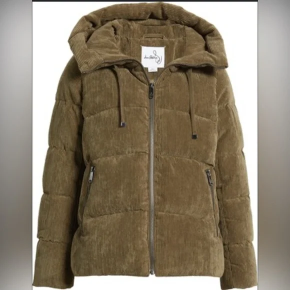 Sam Edelman Hooded corduroy Puffer Jacket XS - Picture 1 of 8